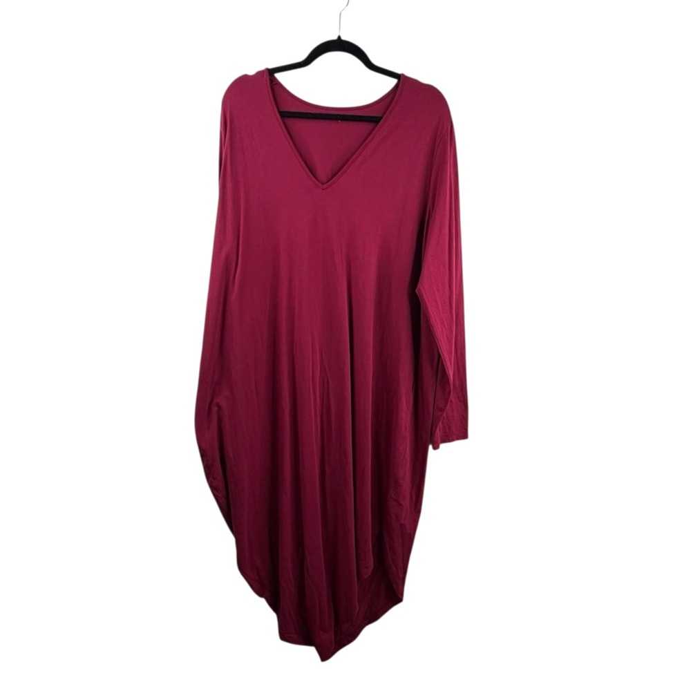 Universal Standard T Shirt Dress Women's Sz L Red Pockets Comfortable Boho